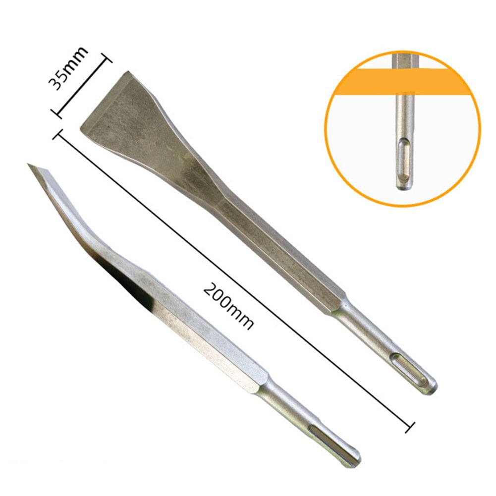 Curved Chisel Chisel Bit Drill Bit Round Shank Sds-Plus Square Handle 1Pc Carbon Steel Elbow Electric Pick Head 14×180×20Mm Smile Home 14×200×35Mm - Image 4