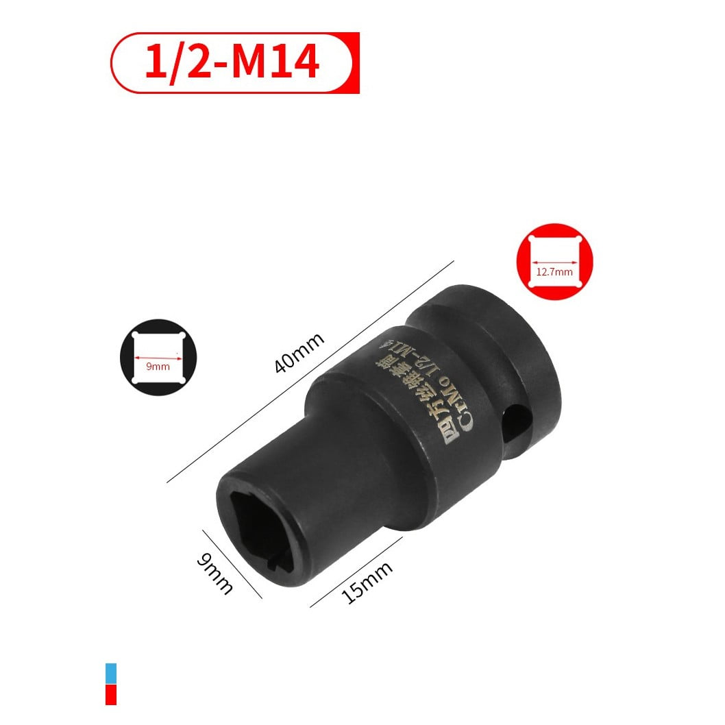 Tap Socket Double Square Head 1/2Inch Driver For Pneumatic Wrench Tool Accessories And Parts Replacement M6-M24 M24 Smile Home M14 - Image 2
