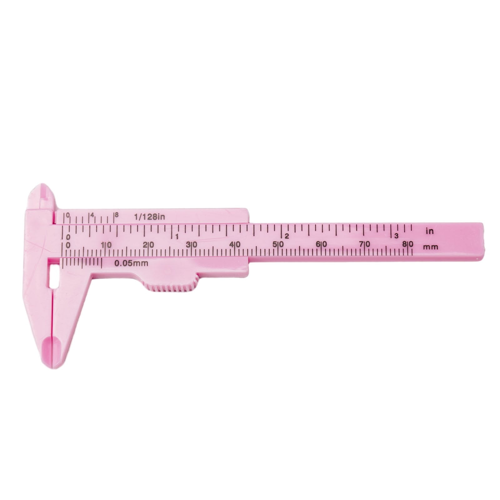 1X 0-80Mm Plastic Sliding Vernier Caliper Gauge Measure Tool Double Scale Ruler For Jewelry/Antiques Measurement Rose Red Smile Home Pink - Image 1