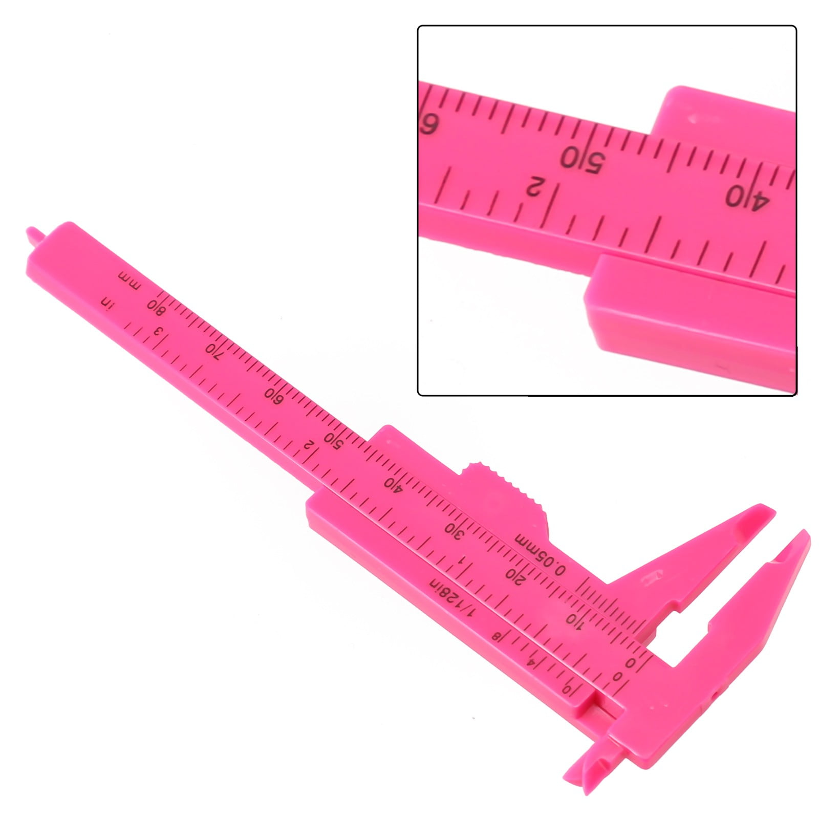 1X 0-80Mm Plastic Sliding Vernier Caliper Gauge Measure Tool Double Scale Ruler For Jewelry/Antiques Measurement Rose Red Smile Home Rose Red - Image 7