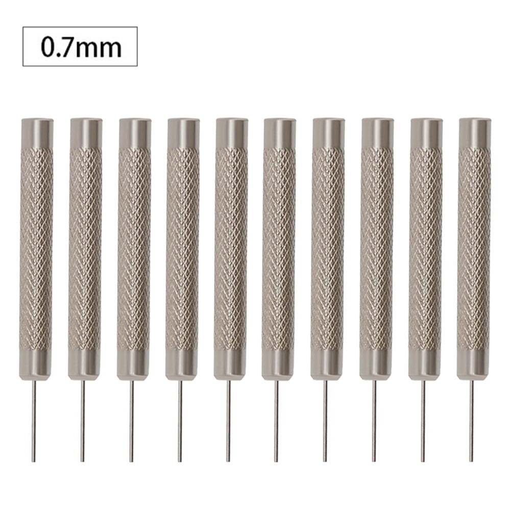 Watch Strap Pin Pin Punch Link Punch Pin Stick- Watch Repair Tool 0.7-1.0Mm 10Pcs Bar Hammer Punch Thimble Durables 0.9Mm Smile Home 0.7 mm - Image 4
