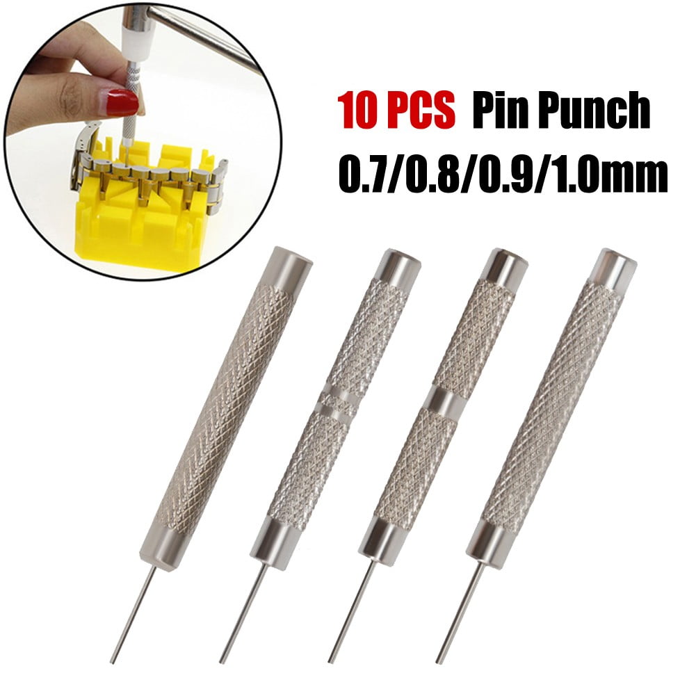 Watch Strap Pin Pin Punch Link Punch Pin Stick- Watch Repair Tool 0.7-1.0Mm 10Pcs Bar Hammer Punch Thimble Durables 0.9Mm Smile Home 0.7 mm - Image 6