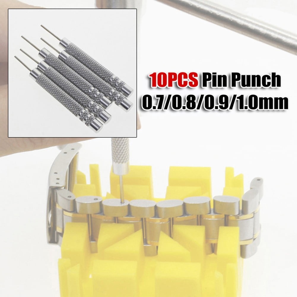 Watch Strap Pin Pin Punch Link Punch Pin Stick- Watch Repair Tool 0.7-1.0Mm 10Pcs Bar Hammer Punch Thimble Durables 0.9Mm Smile Home 0.7 mm - Image 7