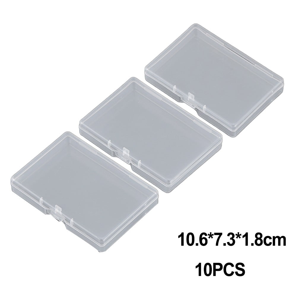 10pcs Transparent Plastic Storage Box Rectangle Box Case For Parts Tools Storage Box Jewelry Earring Display Case Bead Container 1# Smile Home 1# - Image 1