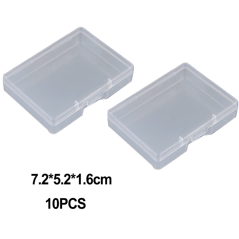 10pcs Transparent Plastic Storage Box Rectangle Box Case For Parts Tools Storage Box Jewelry Earring Display Case Bead Container 1# Smile Home 1# - Image 4