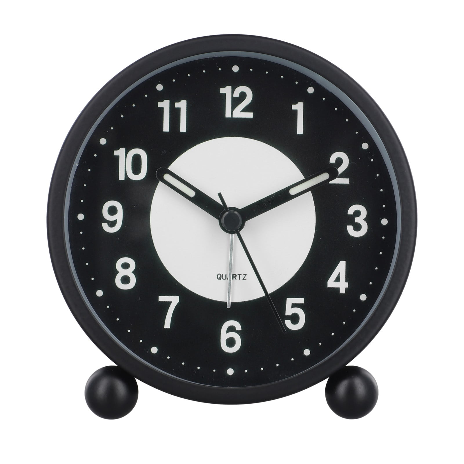 Battery Operated Clock Glow-in-the-Dark Alarm Clock Bedroom Children's Table Non-Ticking Glow-in-the-Dark Dial Smile Home - Image 3