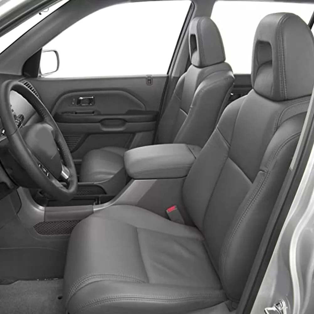 For Honda For Pilot 2009-2015 Leather Center Console Lid Armrest Cover Microfiber Protective Skin Gray - Image 4