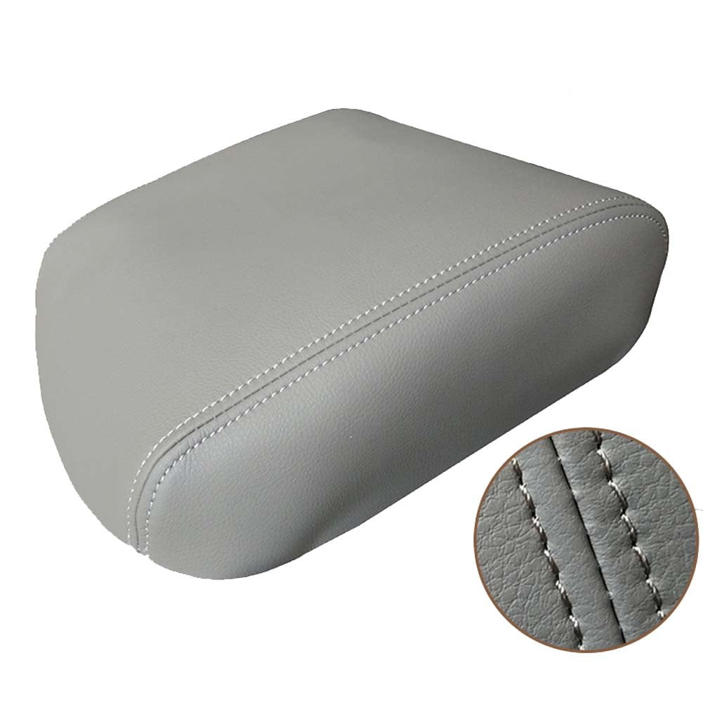 For Honda For Pilot 2009-2015 Leather Center Console Lid Armrest Cover Microfiber Protective Skin Gray - Image 8