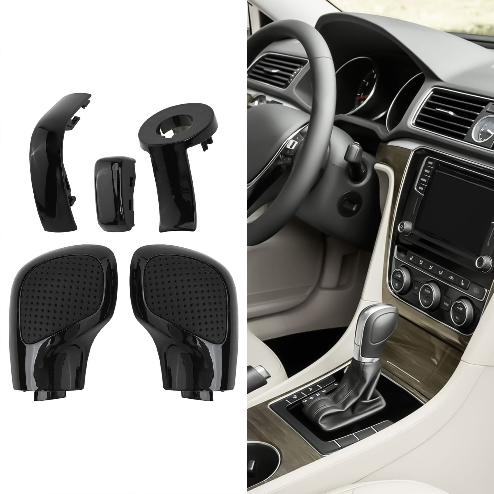 Car Gear Shift Knob Side Cover Fit For Golf 6 7 R For Passat B7 B8 For Jetta Mk6 Car Interior Parts Accessories Suede Perforated - Image 1