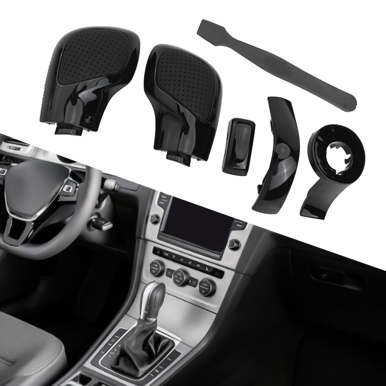 Car Gear Shift Knob Side Cover Fit For Golf 6 7 R For Passat B7 B8 For Jetta Mk6 Car Interior Parts Accessories Suede suede - Image 8
