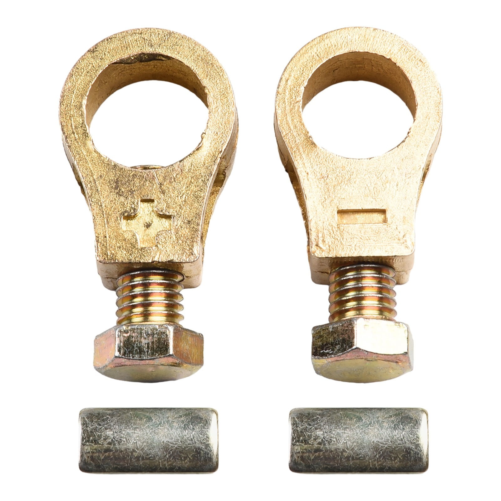 Pure Copper Car Battery Terminal Clamps Set Positive Negative Post Connectors With Bolts And Washers - Image 7