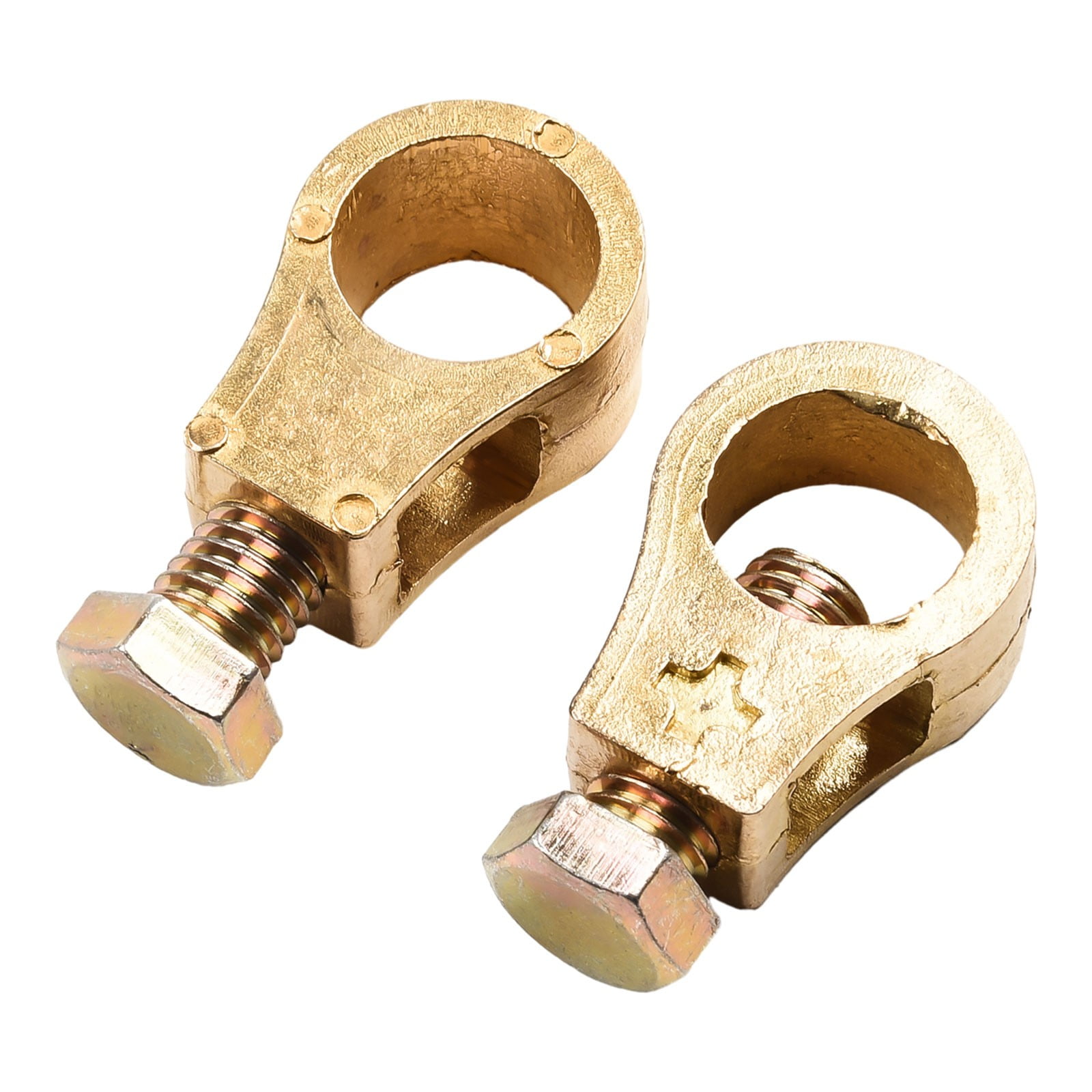 Pure Copper Car Battery Terminal Clamps Set Positive Negative Post Connectors With Bolts And Washers - Image 8