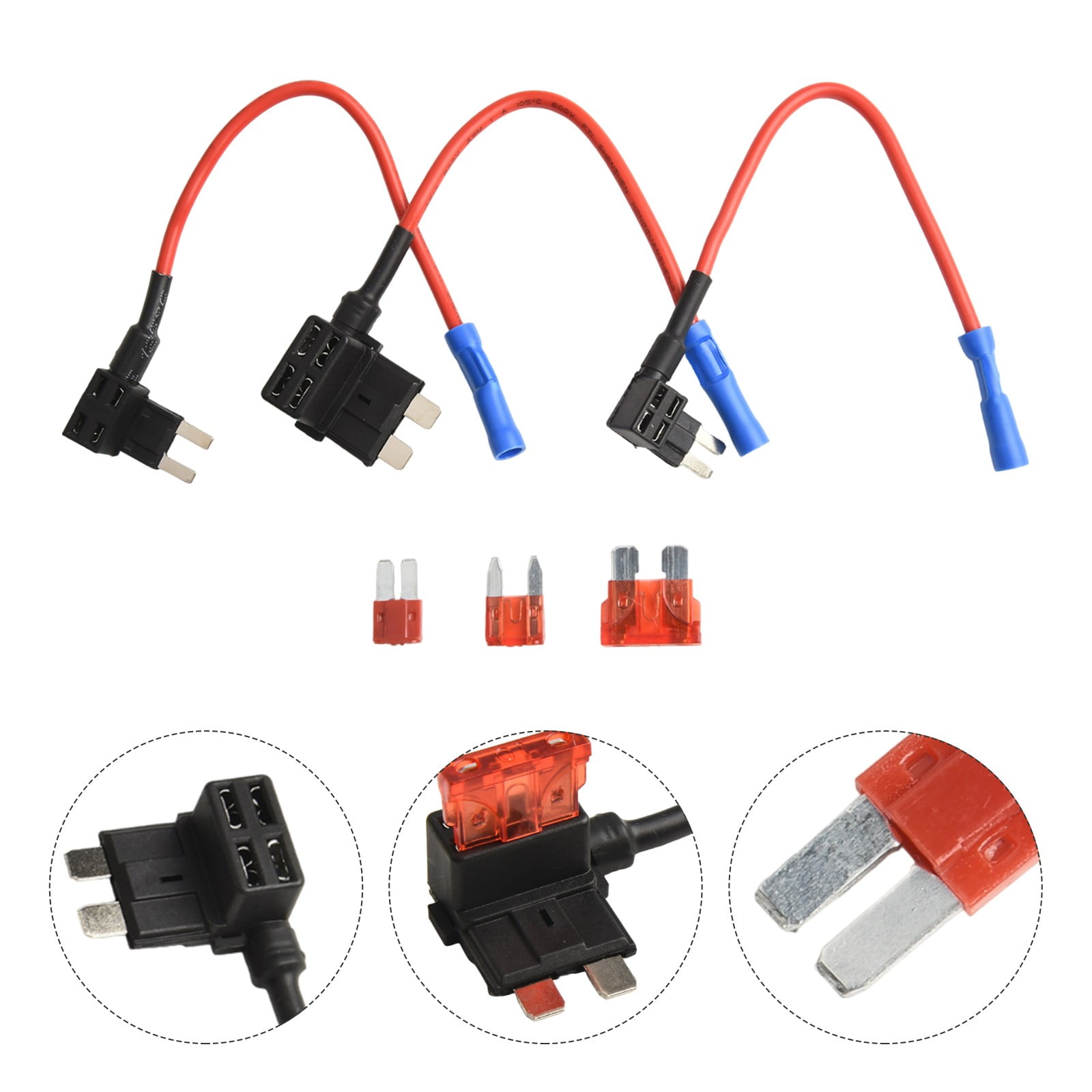 LLDI 3 Types Car Add-A-Circuit Fuse TAP Adapter Standard Auto Blade Fuse Holder For Trucks Cars Boats With 12V 24V 10A Wire Harness - Image 2