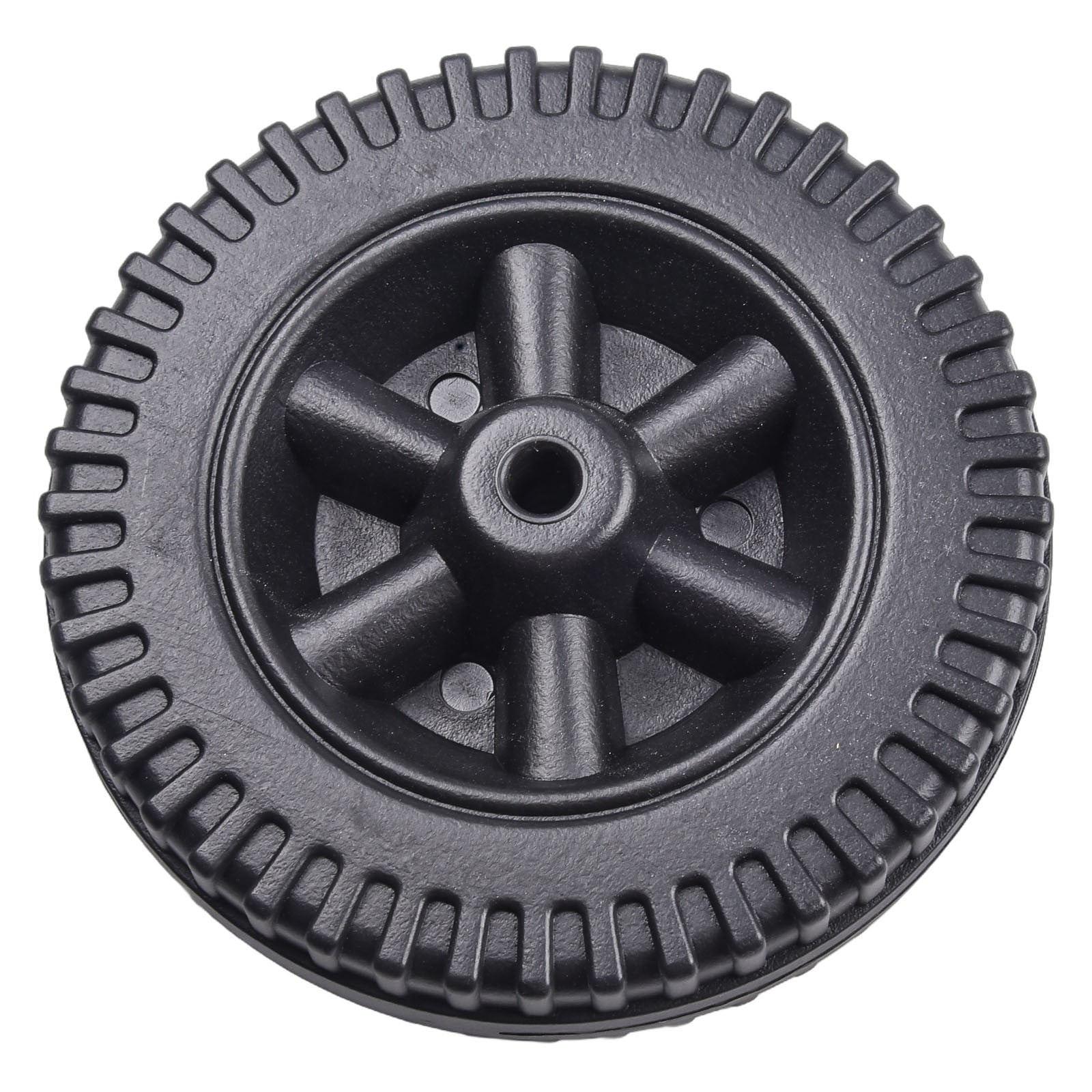 Lierteer 2Pcs/Set Grill Wheels Replacement Parts 170/177mm 7 Inch BBQ Grill Wheel Barbecue Grills Kitchen Garden Plastic Black - Image 2