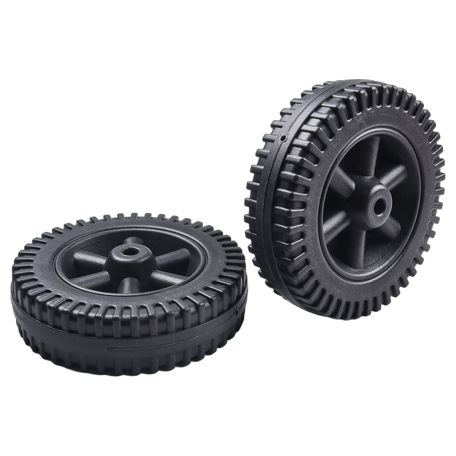 Lierteer 2Pcs/Set Grill Wheels Replacement Parts 170/177mm 7 Inch BBQ Grill Wheel Barbecue Grills Kitchen Garden Plastic Black - Image 5