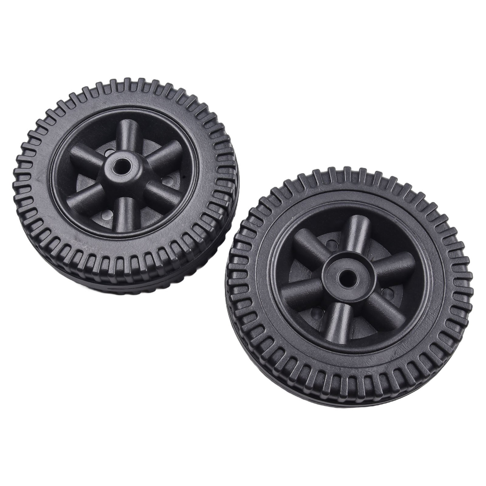 Lierteer 2Pcs/Set Grill Wheels Replacement Parts 170/177mm 7 Inch BBQ Grill Wheel Barbecue Grills Kitchen Garden Plastic Black - Image 7
