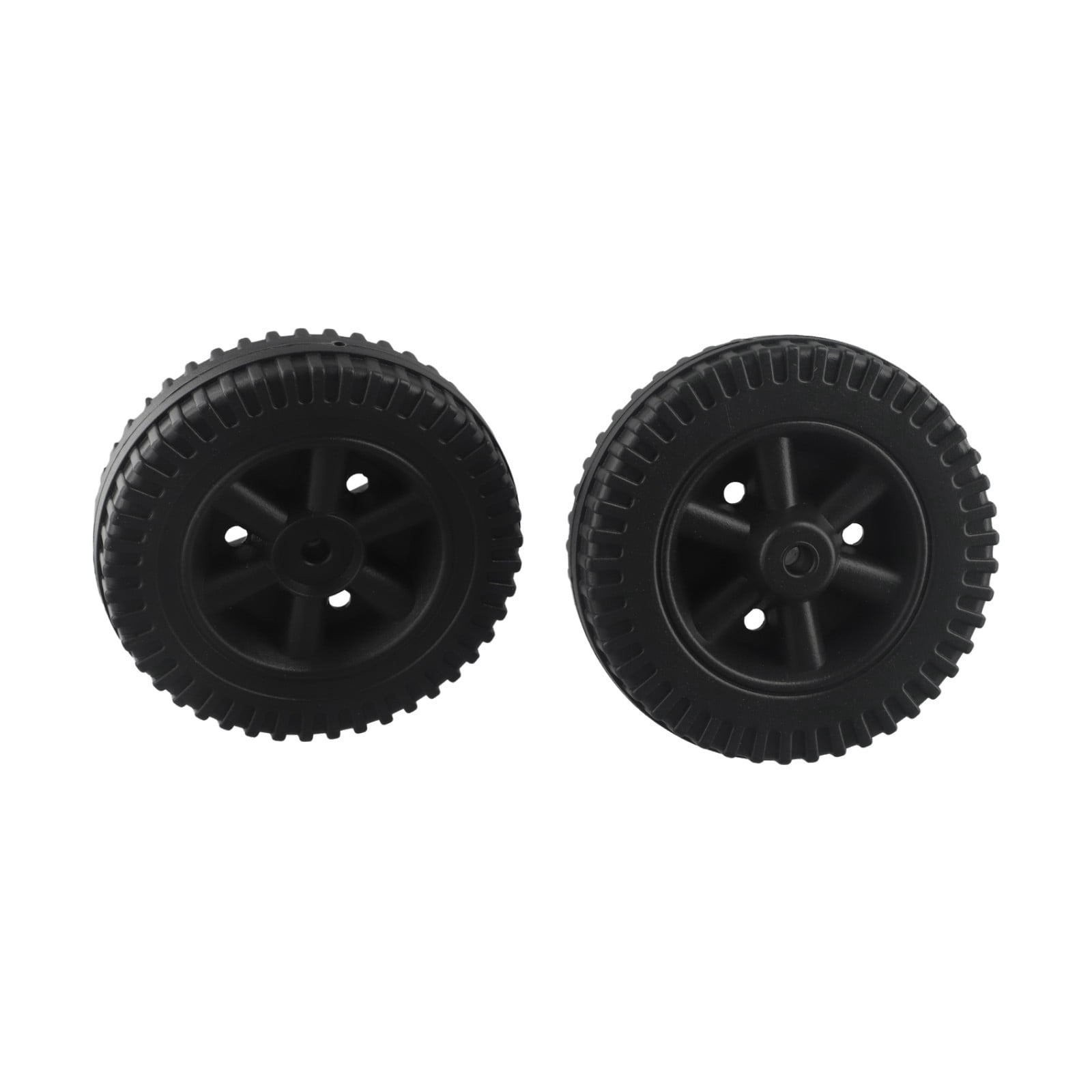 Lierteer 2Pcs/Set Grill Wheels Replacement Parts 170/177mm 7 Inch BBQ Grill Wheel Barbecue Grills Kitchen Garden Plastic Black black+white wheel cover - Image 4