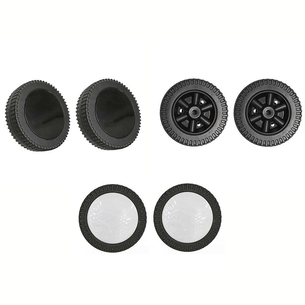 Lierteer 2Pcs/Set Grill Wheels Replacement Parts 170/177mm 7 Inch BBQ Grill Wheel Barbecue Grills Kitchen Garden Plastic Black black+white wheel cover - Image 6