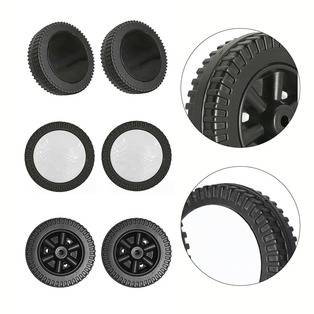 Lierteer 2Pcs/Set Grill Wheels Replacement Parts 170/177mm 7 Inch BBQ Grill Wheel Barbecue Grills Kitchen Garden Plastic Black black+white wheel cover - Image 7
