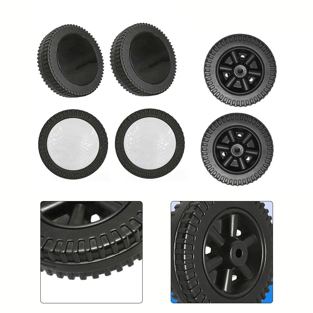 Lierteer 2Pcs/Set Grill Wheels Replacement Parts 170/177mm 7 Inch BBQ Grill Wheel Barbecue Grills Kitchen Garden Plastic Black black+white wheel cover - Image 8