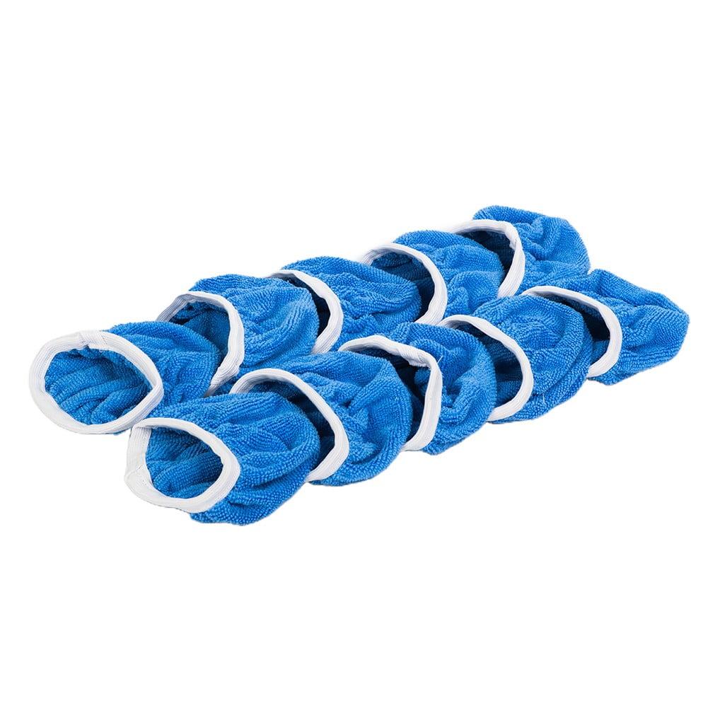 LLDI Polisher Buffing Pads Bonnet Cover Light Blue 10pcs 5-6Inch Microfiber - Image 2