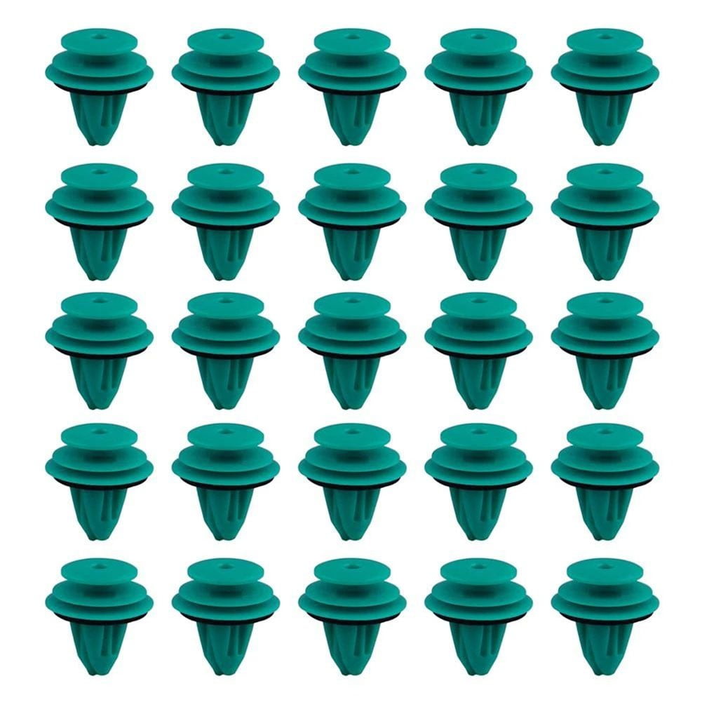 25Pcs Auto Fastener Car Clips Green Buckle Mixed Body Push Retainer Pin Rivet Bumper Door Trim Panel Retainer Fastener Kit - Image 1