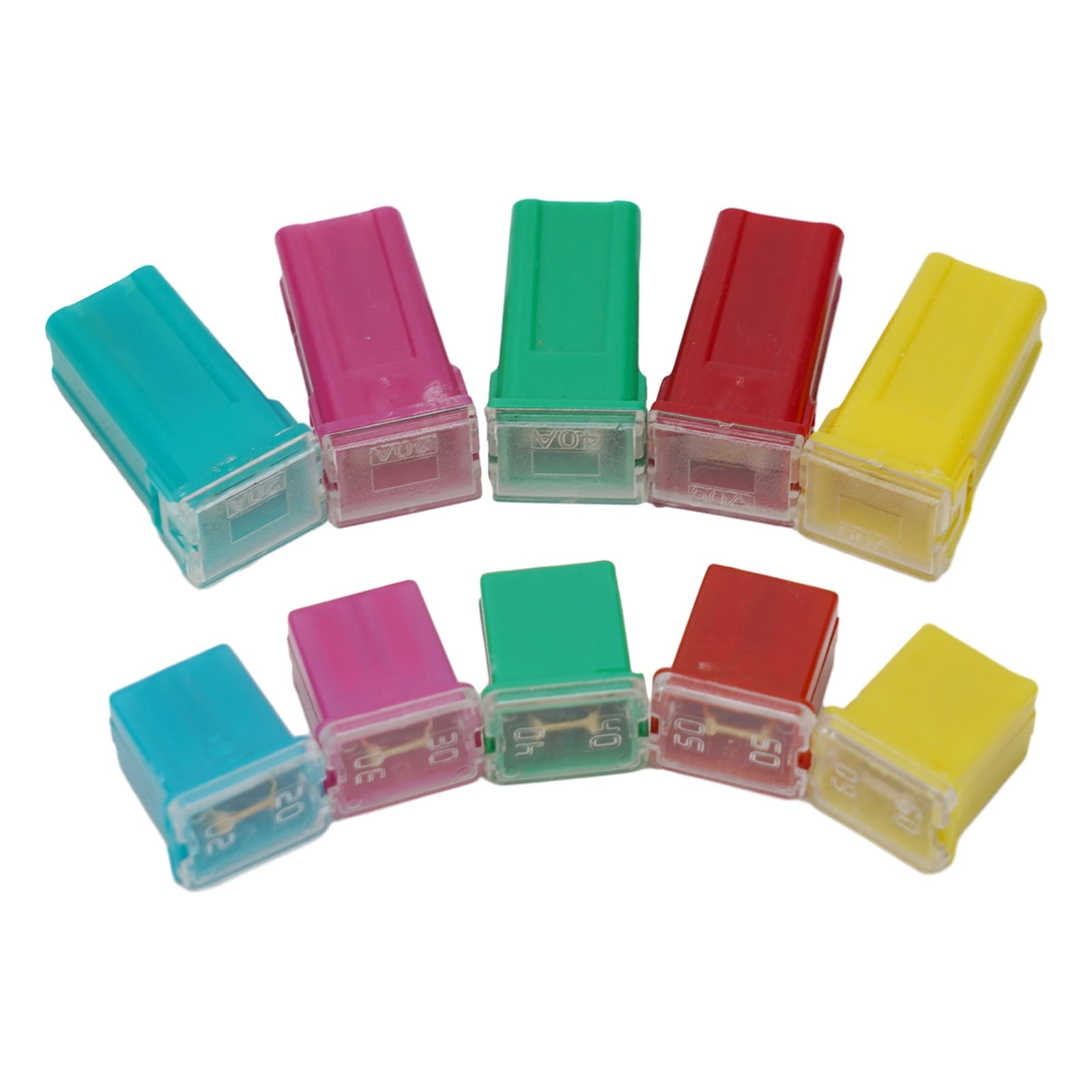10 Pack Car Fuse Assortment Kit 20A 30A 40A 50A 60A Square Mini Fuses For Auto Van Truck - Image 2
