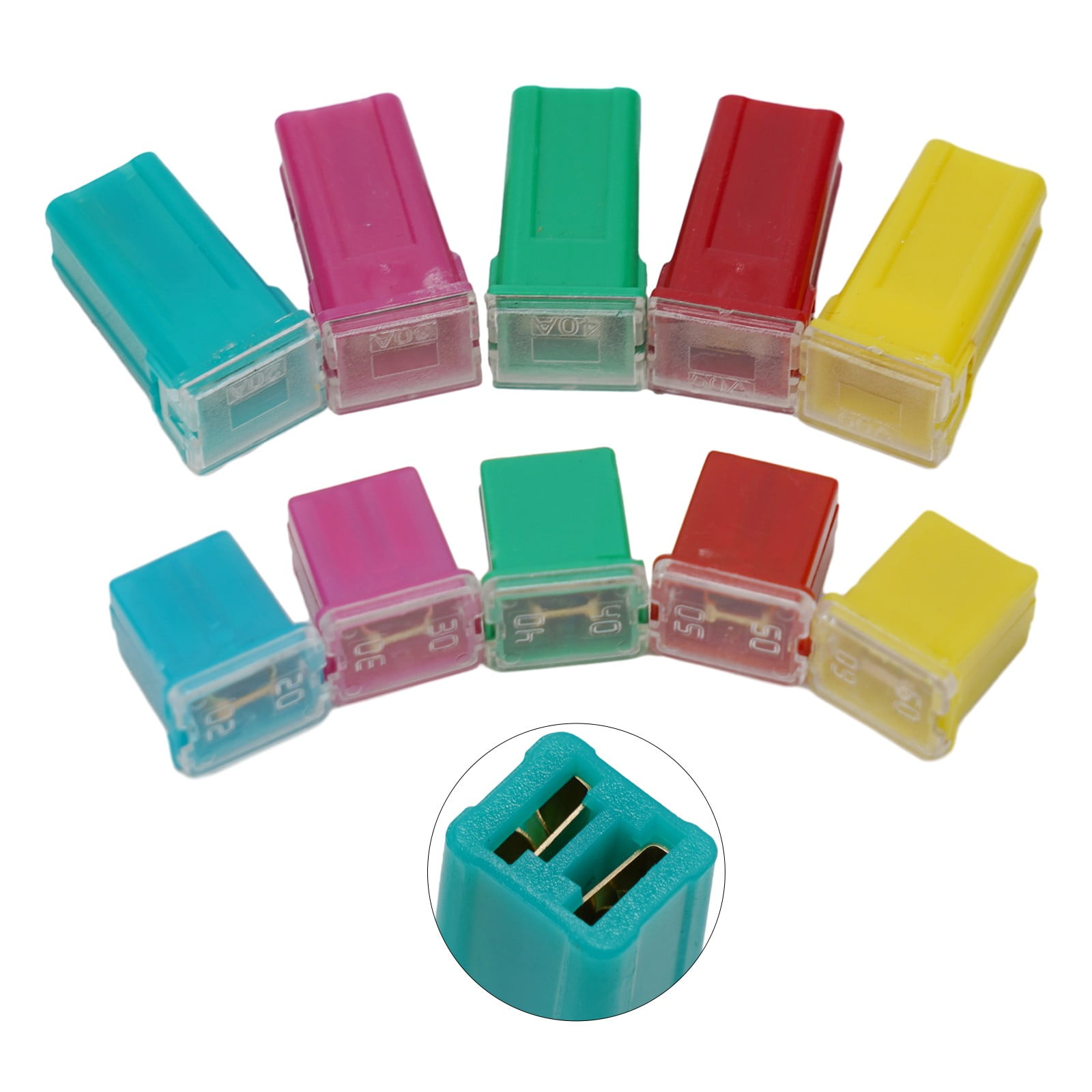 10 Pack Car Fuse Assortment Kit 20A 30A 40A 50A 60A Square Mini Fuses For Auto Van Truck - Image 4