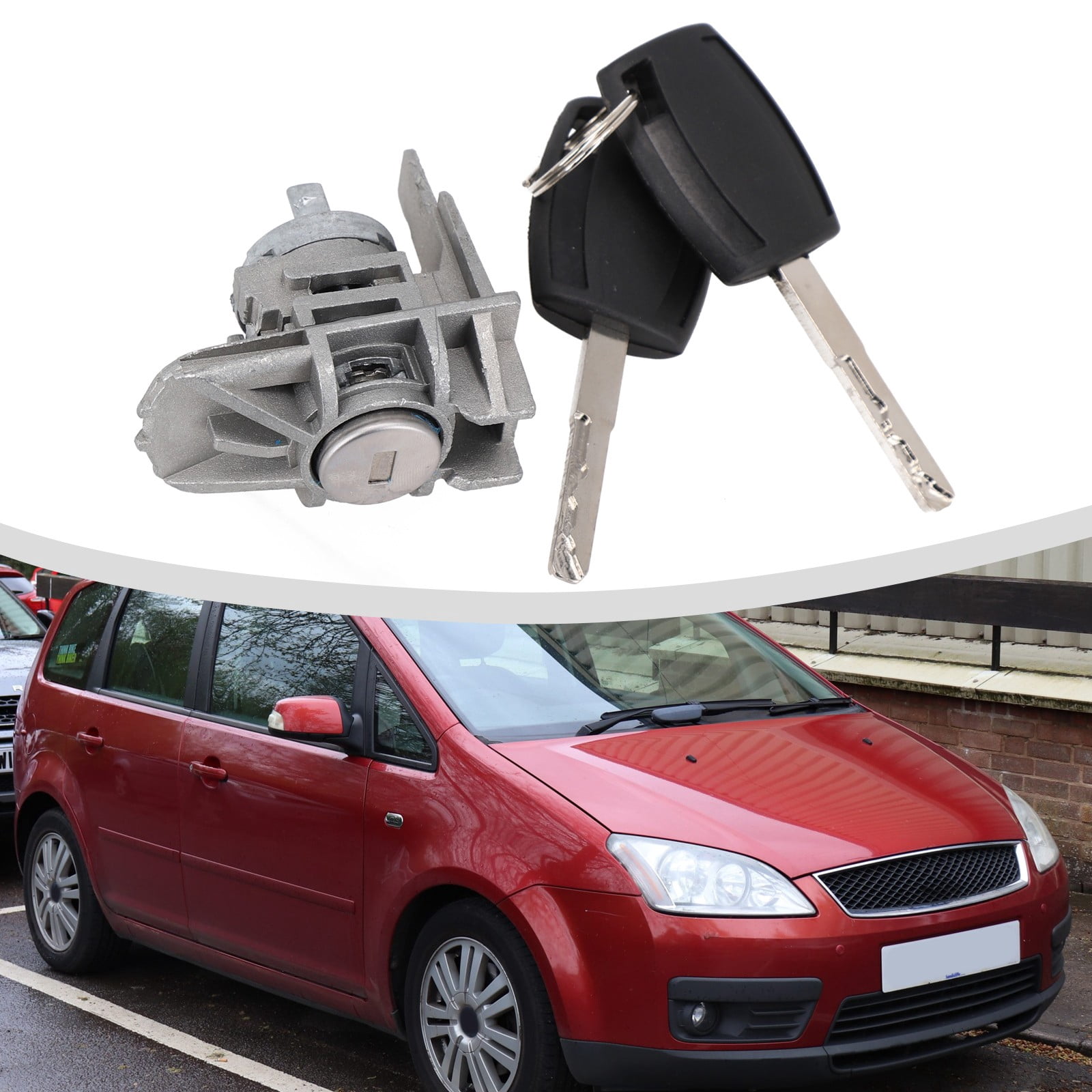 Front Left Door Lock Cylinder With 2 Keys Car Engine Start Ignition Cylinder Locking For Ford For Focus S-Max 1552849 - Image 3