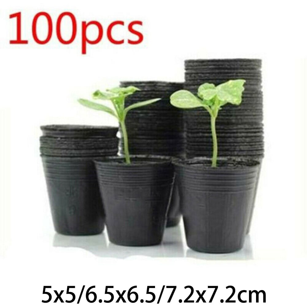 100 Pack Black Plastic Nursery Pots Plant Containers Garden Flower Seedling Planter With Drainage Holes 5Cm 6.5Cm 7.2Cm 7.2*7.2Cm - Image 5
