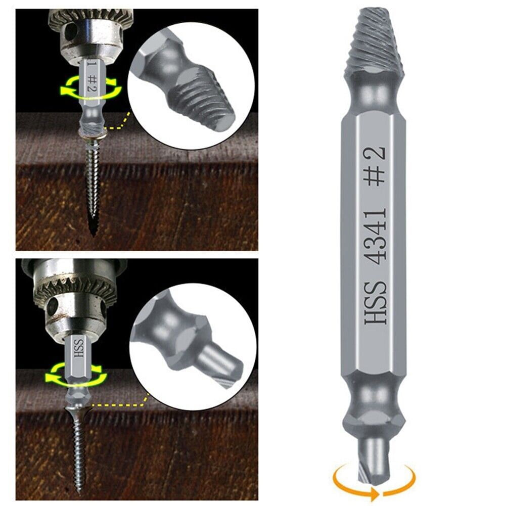 LLDI 6Pcs Damaged Screw Extractor Easy Out Set Bolt Stud Remover Drills Tools Kit Tap 2-12mm Quickly Extract The RustyBroken Screws - Image 3
