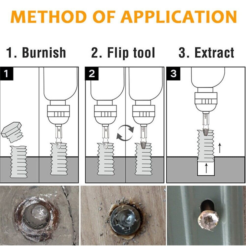 LLDI 6Pcs Damaged Screw Extractor Easy Out Set Bolt Stud Remover Drills Tools Kit Tap 2-12mm Quickly Extract The RustyBroken Screws - Image 5