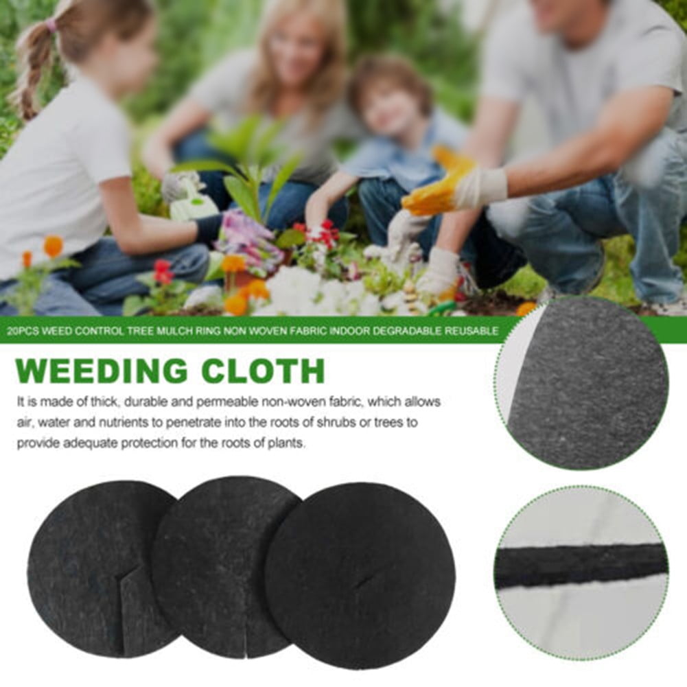 Arkzeo Degradable Non Woven Fabric Tree Mulch Ring Pack Of 10 Water Permeable Black - Image 3