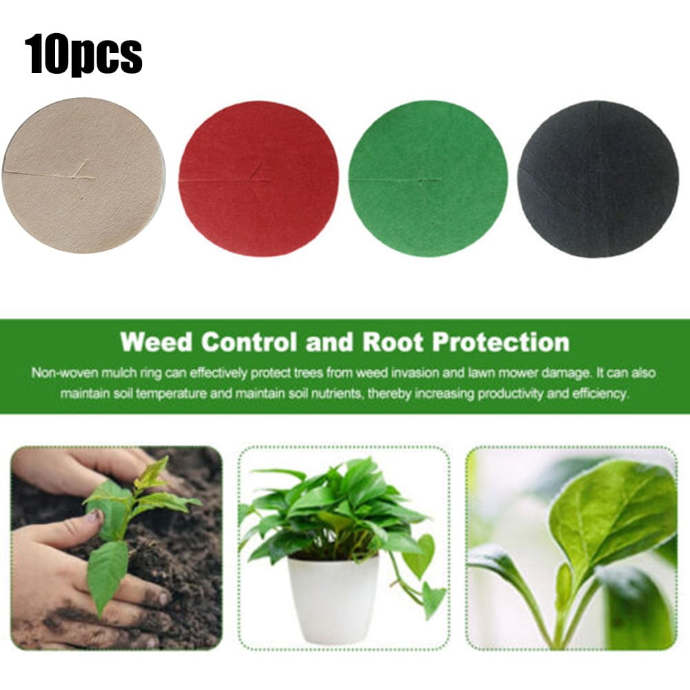 Arkzeo Degradable Non Woven Fabric Tree Mulch Ring Pack Of 10 Water Permeable Black - Image 6