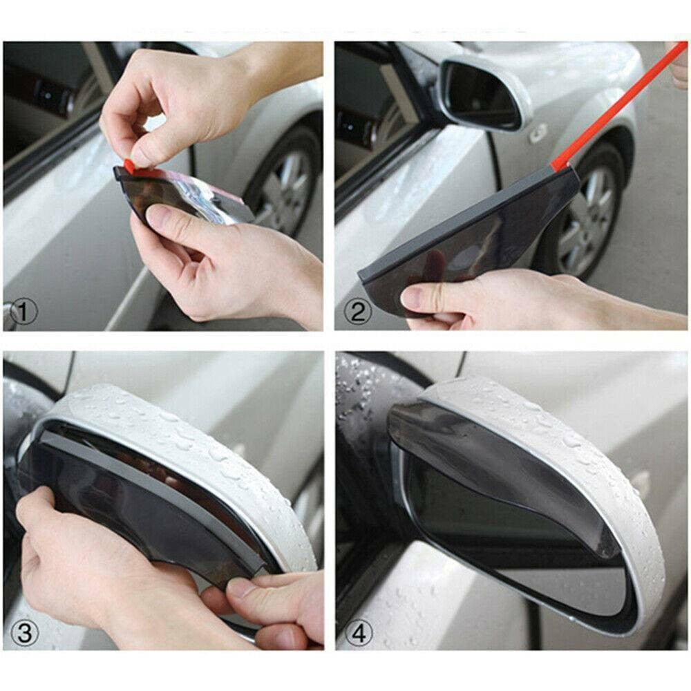 Rain Board Side Rear Mirror Visor Rear View Black Transparent Car Eyebrow Guard Replacement Rubber Accessories - Image 4