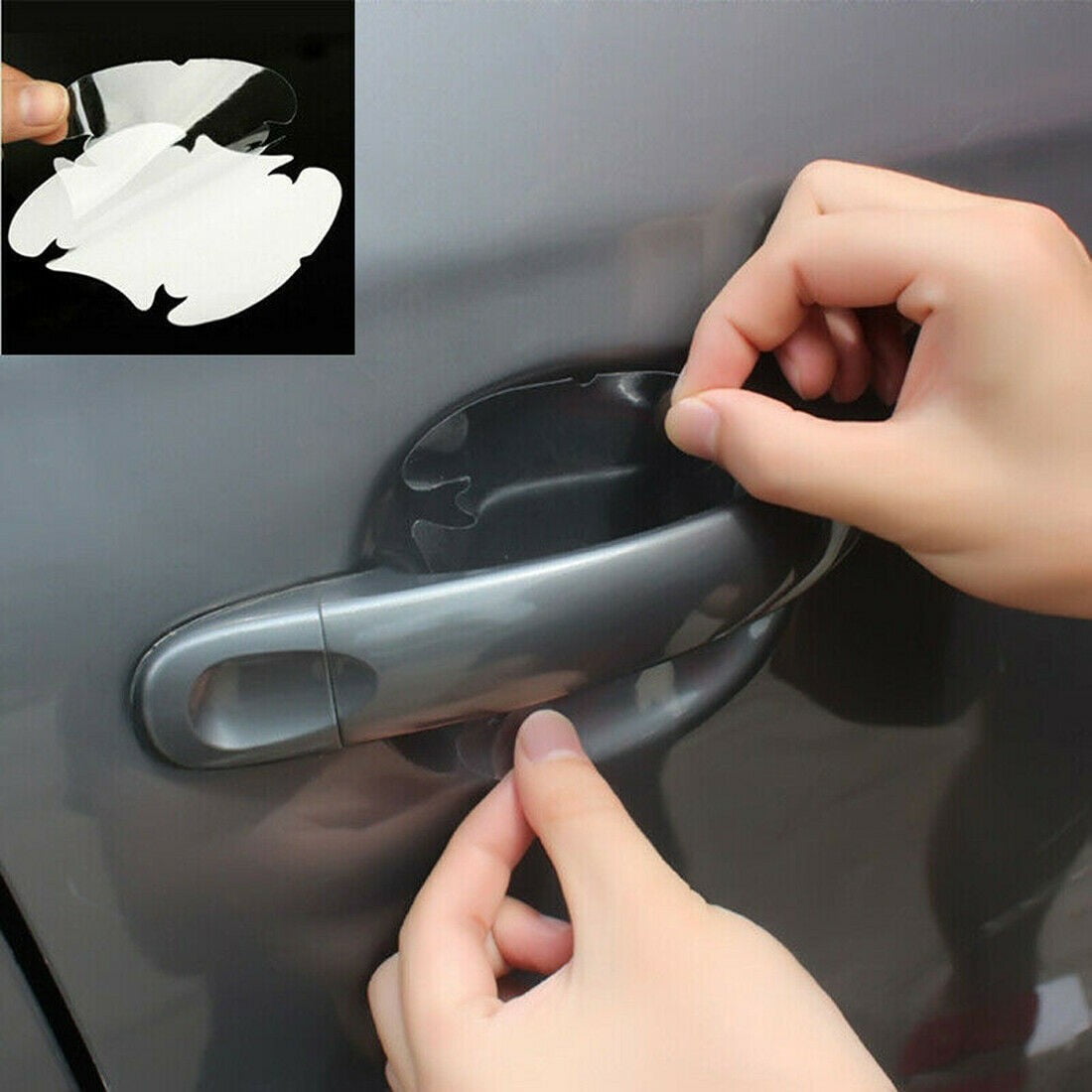 8pcs Invisible Clear Car Door Handle Paint Scratch Protector Guard Film Sheet - Image 5