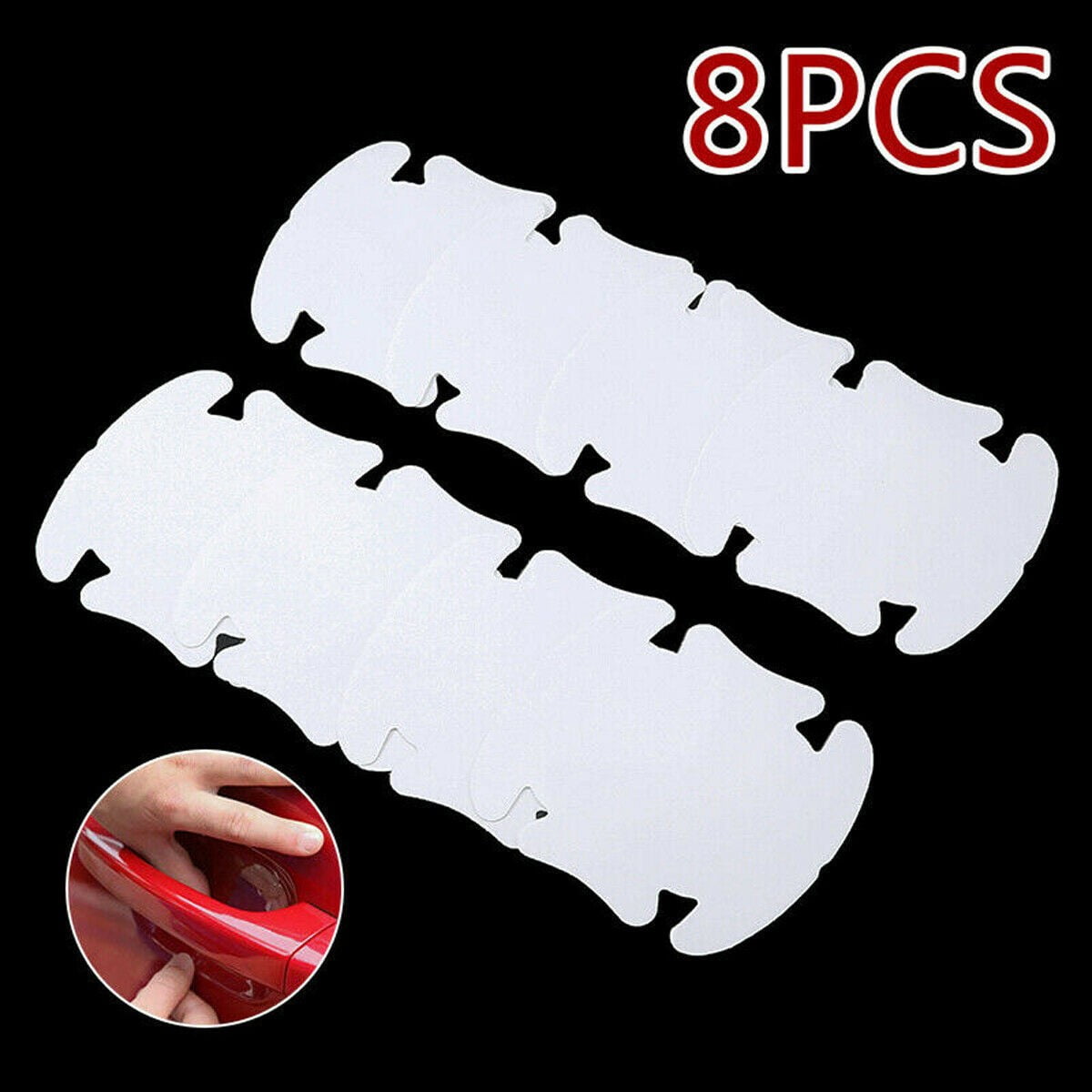 8pcs Invisible Clear Car Door Handle Paint Scratch Protector Guard Film Sheet - Image 6