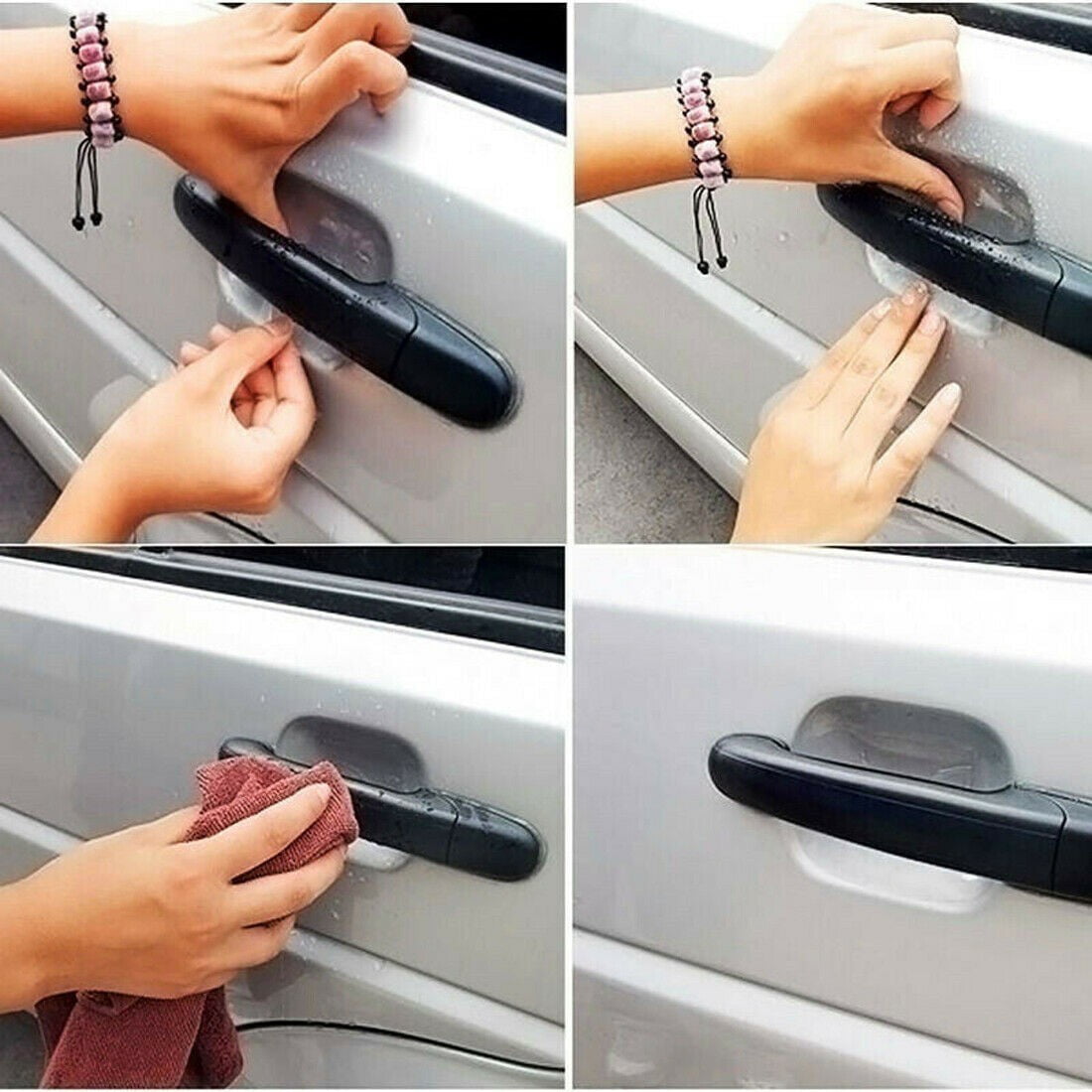 8pcs Invisible Clear Car Door Handle Paint Scratch Protector Guard Film Sheet - Image 8