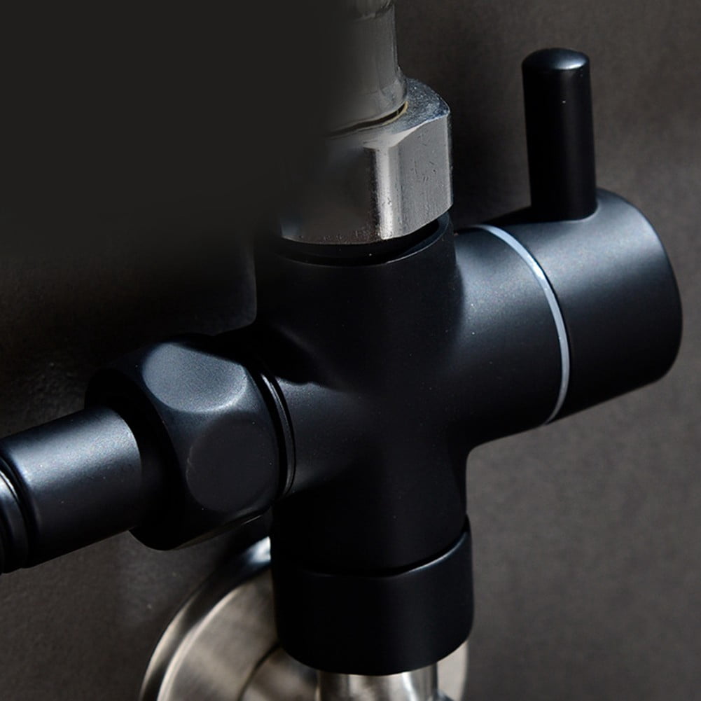 Arkzeo Three-Way One-In-Two-Out Shower Faucet Manifold All-Copper Shower Nozzle Converter Shower Valve Black Valve - Image 5
