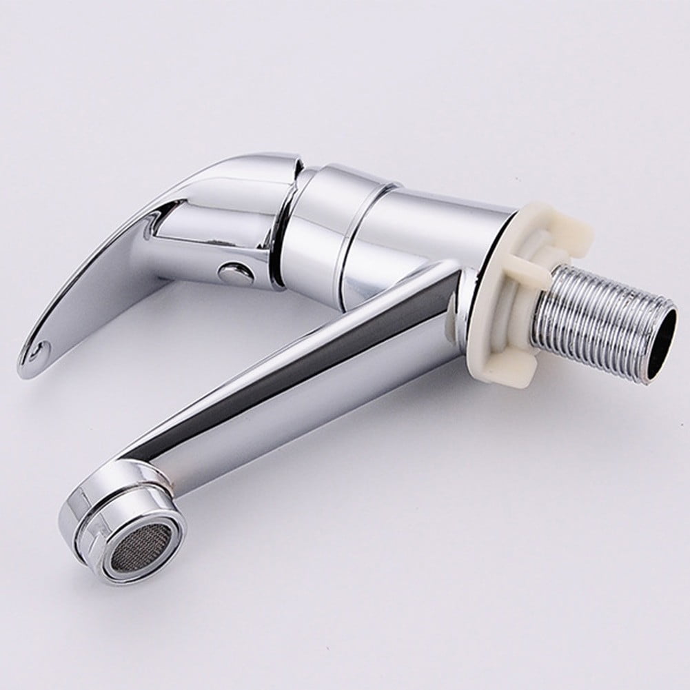 Arkzeo Chrome Basin Faucet Cold Sink Water Basin Tap Single Handle Faucet Tap Deck Mounted for Bathroom Kitchen Replacement - Image 3