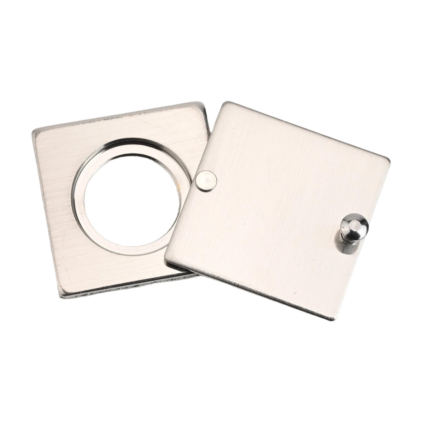 Square Peephole Cover Door Viewer Peephole Security Cap Kit Tape Install Brushed Smile Home Brushed - Image 1