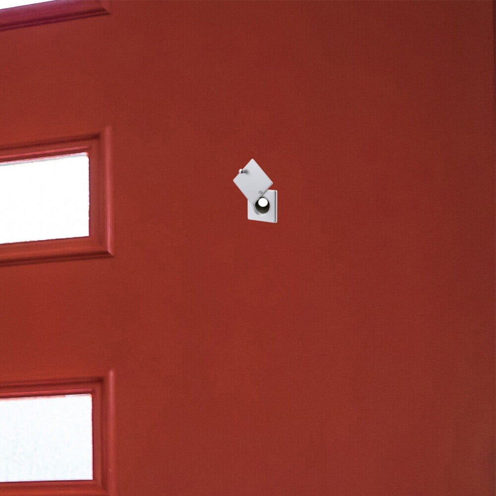 Square Peephole Cover Door Viewer Peephole Security Cap Kit Tape Install Brushed Smile Home Brushed - Image 2