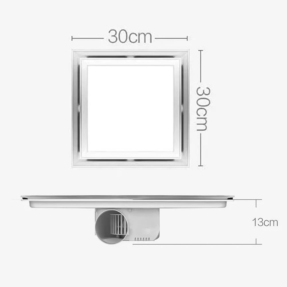 Powerful Bathroom Exhaust Fan With Led Lights 30*30Cm Exhaust Fan White Abs Smile Home - Image 1