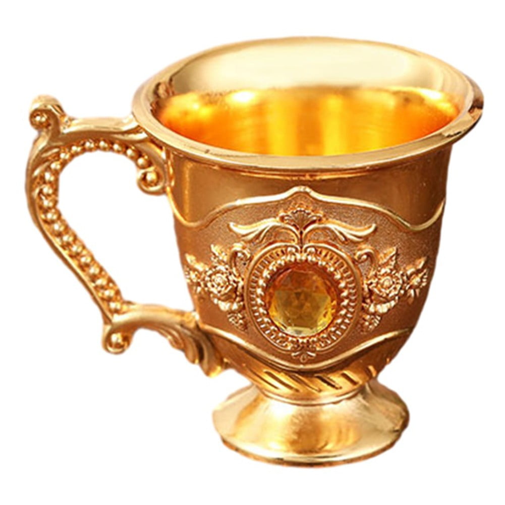 Decorative Tea Cup European Style Coffee Mug Metal Wine Drinking Cups Bar Party Gold YIWEI - Image 1