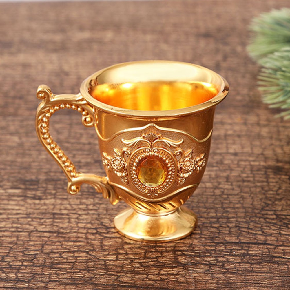 Decorative Tea Cup European Style Coffee Mug Metal Wine Drinking Cups Bar Party Gold YIWEI - Image 3