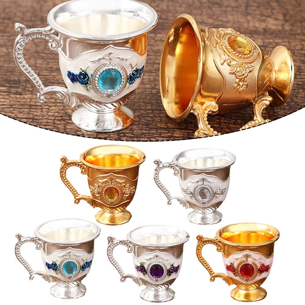 Decorative Tea Cup European Style Coffee Mug Metal Wine Drinking Cups Bar Party Gold YIWEI - Image 7