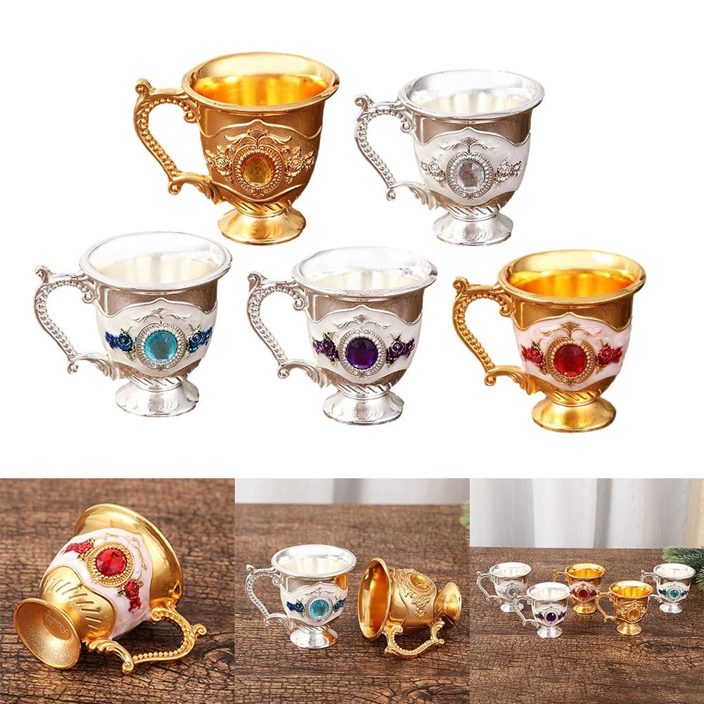 Decorative Tea Cup European Style Coffee Mug Metal Wine Drinking Cups Bar Party Gold YIWEI - Image 8