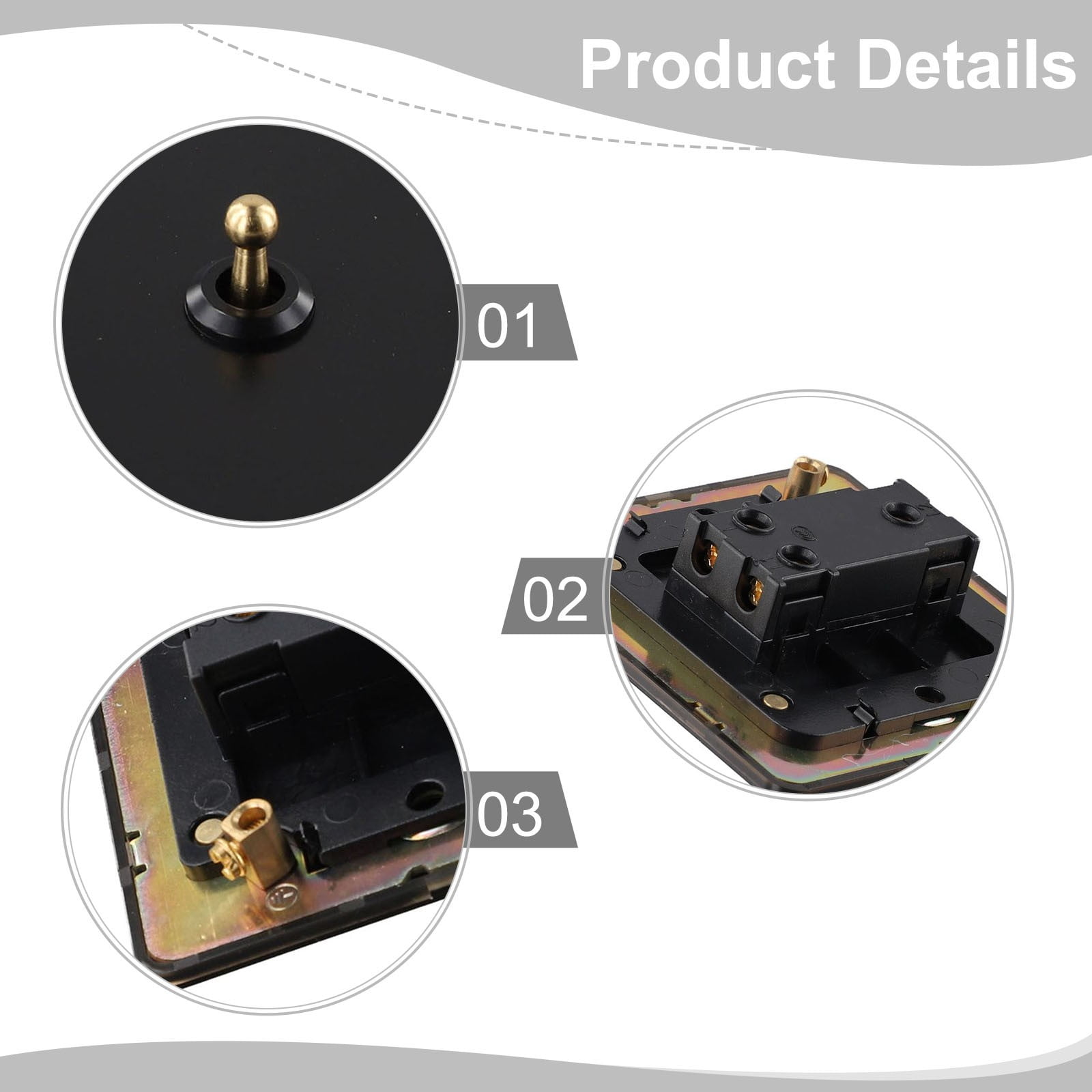 86 Type Stainless Steel Panel Wall Toggle Light Switch Brass Rod 1Way 2Way 2 Gang Smile Home 1 Gang - Image 3