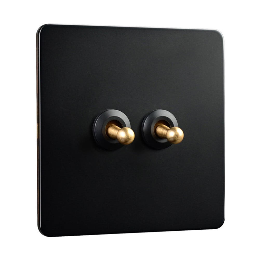 86 Type Stainless Steel Panel Wall Toggle Light Switch Brass Rod 1Way 2Way 2 Gang Smile Home 2 Gang - Image 3