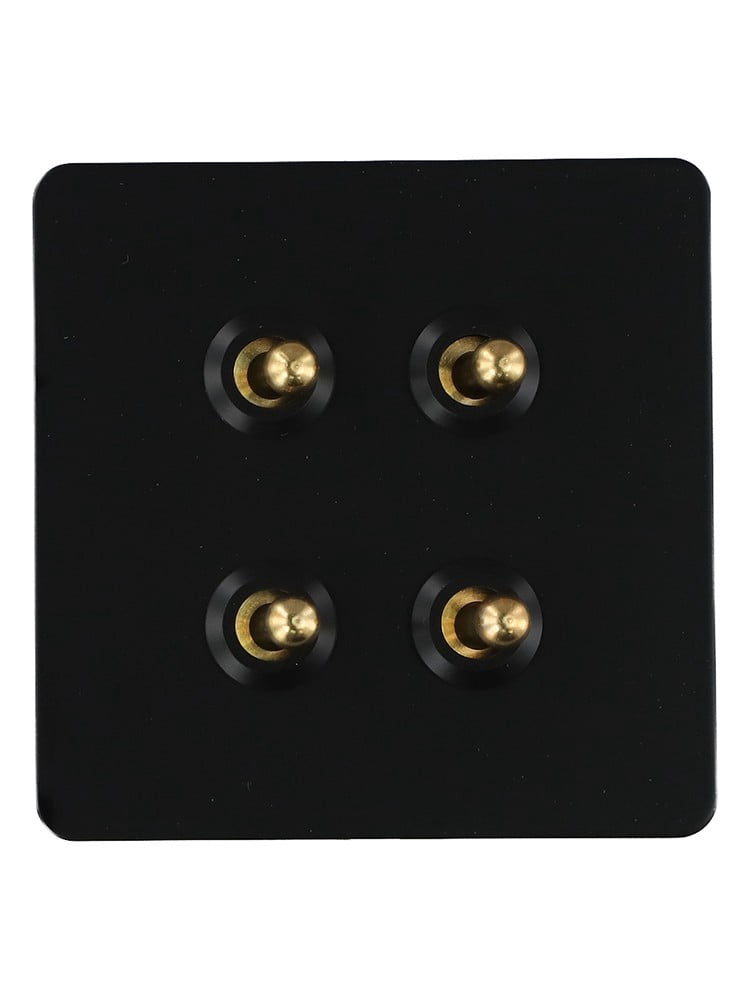86 Type Stainless Steel Panel Wall Toggle Light Switch Brass Rod 1Way 2Way 2 Gang Smile Home 4 Gang - Image 4